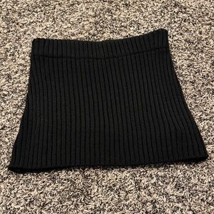 Classic Black Ribbed Skirt